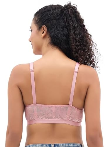 Clovia Women’s Pink Cotton Solid Full-Figure Bra – Non-Padded, Wire-Free, Full-Cup Support